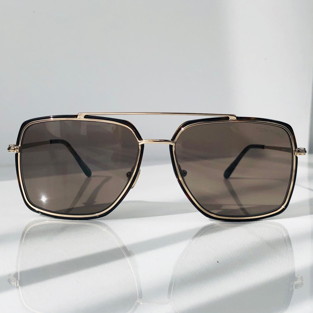 New TOM FORD Lionel Square Havana Brown Sunglasses - Picture 5 of 16